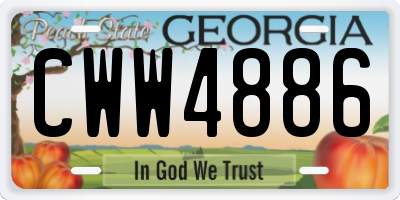 GA license plate CWW4886