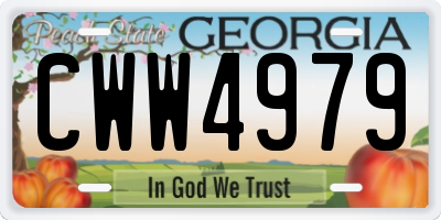 GA license plate CWW4979