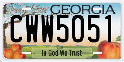 GA license plate CWW5051