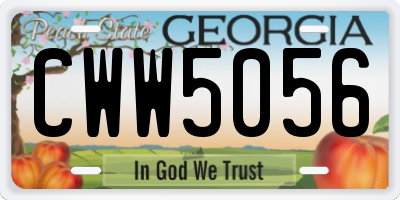 GA license plate CWW5056