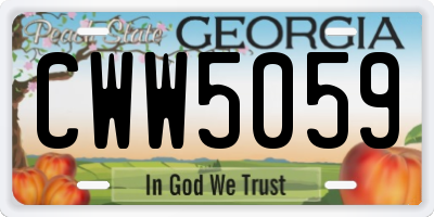 GA license plate CWW5059