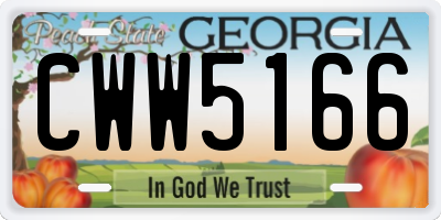 GA license plate CWW5166