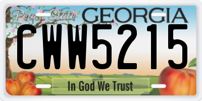 GA license plate CWW5215