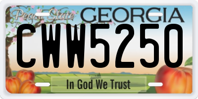GA license plate CWW5250