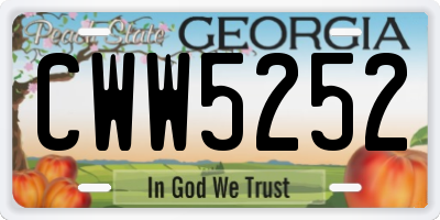 GA license plate CWW5252