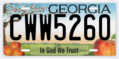 GA license plate CWW5260