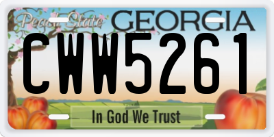 GA license plate CWW5261