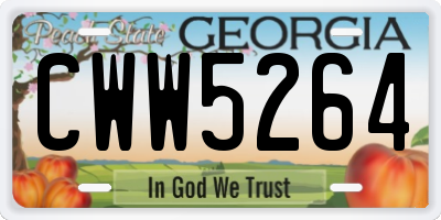GA license plate CWW5264