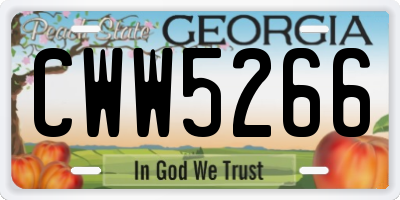 GA license plate CWW5266