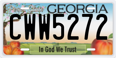 GA license plate CWW5272