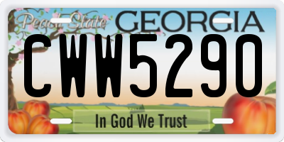 GA license plate CWW5290