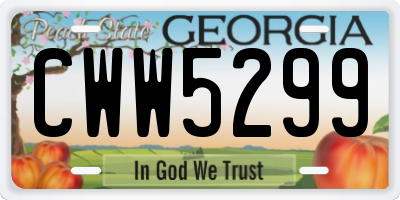 GA license plate CWW5299