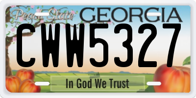 GA license plate CWW5327