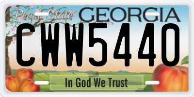 GA license plate CWW5440