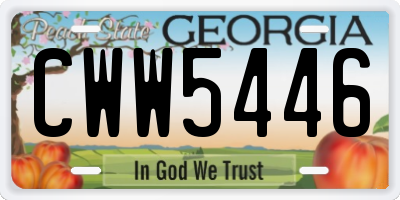 GA license plate CWW5446