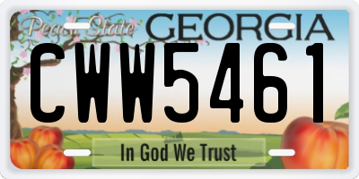 GA license plate CWW5461