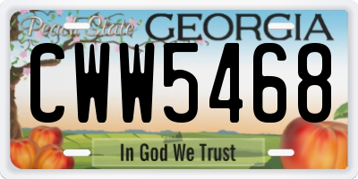 GA license plate CWW5468