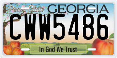 GA license plate CWW5486