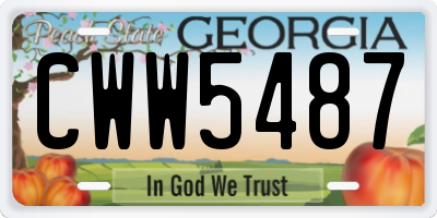 GA license plate CWW5487