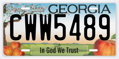 GA license plate CWW5489