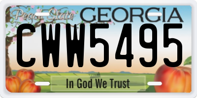 GA license plate CWW5495