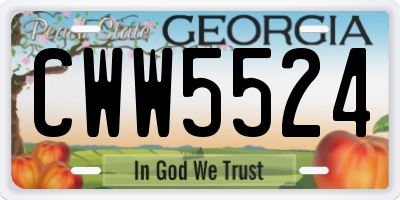 GA license plate CWW5524