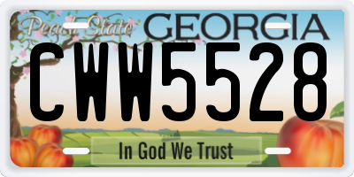 GA license plate CWW5528
