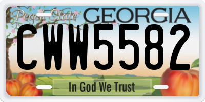 GA license plate CWW5582