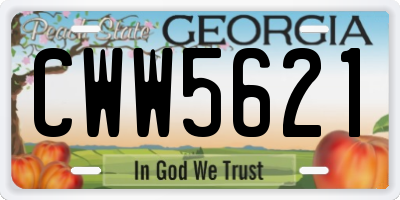 GA license plate CWW5621