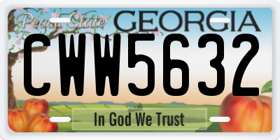 GA license plate CWW5632