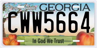 GA license plate CWW5664