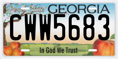 GA license plate CWW5683