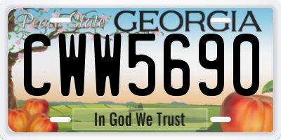 GA license plate CWW5690