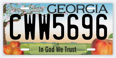 GA license plate CWW5696