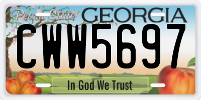 GA license plate CWW5697