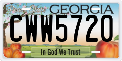 GA license plate CWW5720