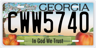 GA license plate CWW5740