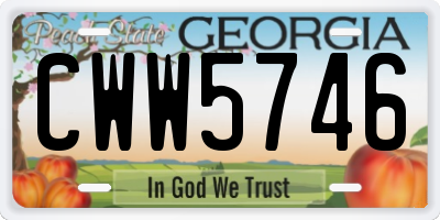 GA license plate CWW5746