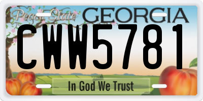 GA license plate CWW5781