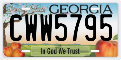GA license plate CWW5795