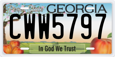 GA license plate CWW5797