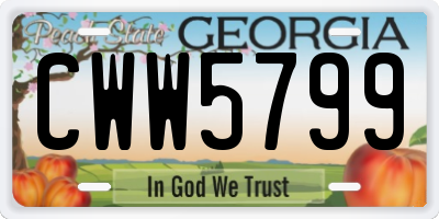 GA license plate CWW5799