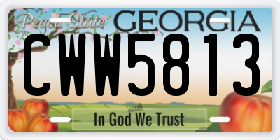 GA license plate CWW5813