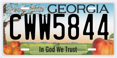 GA license plate CWW5844