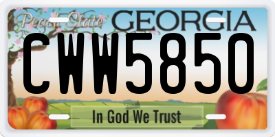 GA license plate CWW5850