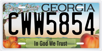 GA license plate CWW5854