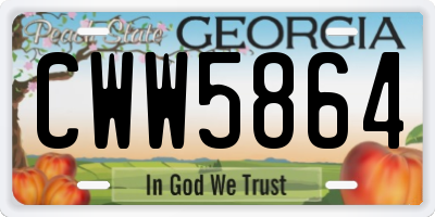 GA license plate CWW5864