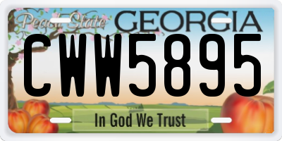 GA license plate CWW5895