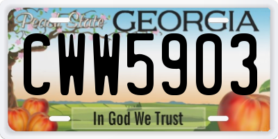 GA license plate CWW5903