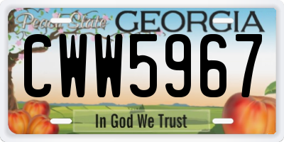 GA license plate CWW5967